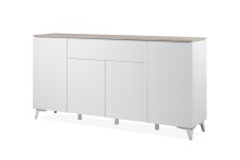 Sideboard >Bertrix< in Sandstein / weiß - 177x92x40cm (BxHxT)