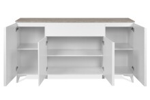 Sideboard >Bertrix< in Sandstein / weiß - 177x92x40cm (BxHxT)