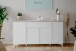 Sideboard >Bertrix< in Sandstein / weiß - 177x92x40cm (BxHxT)