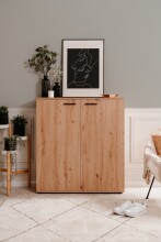Schuhschrank >Satos< in Dekor Artisan Oak - 100x110x34cm (BxHxT)