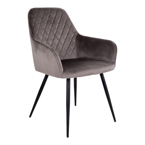 Armlehnstuhl >Harbo< (2er-Set) in Hellbraun, Velour - 57x87x65cm (BxHxT)