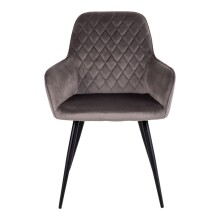 Armlehnstuhl >Harbo< (2er-Set) in Hellbraun, Velour - 57x87x65cm (BxHxT)