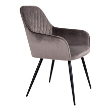 Armlehnstuhl >Harbo< (2er-Set) in Hellbraun, Velour - 57x87x65cm (BxHxT)