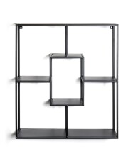 Wandregal >23515< in schwarz, Metall - 60x70x18cm (BxHxT)