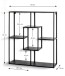 Wandregal >23515< in schwarz, Metall - 60x70x18cm (BxHxT)