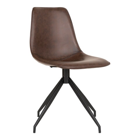 Polsterstuhl >Monaco< (2er-Set) in Braun, Glattlederoptik - 48x86x54cm (BxHxT)