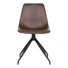 Polsterstuhl >Monaco< (2er-Set) in Braun, Glattlederoptik - 48x86x54cm (BxHxT)