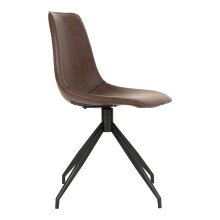 Polsterstuhl >Monaco< (2er-Set) in Braun, Glattlederoptik - 48x86x54cm (BxHxT)