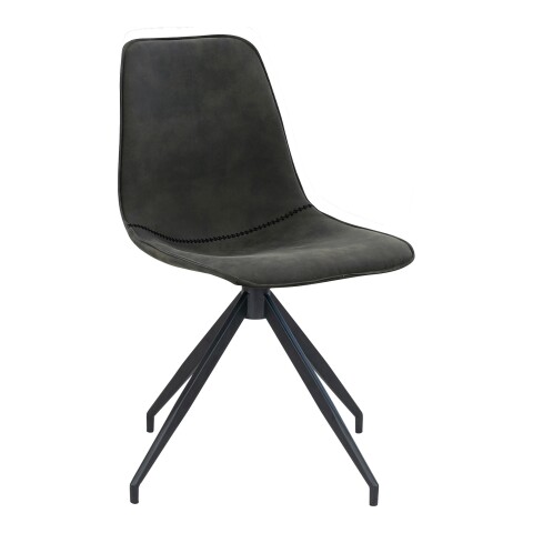 Polsterstuhl >Monaco< (2er-Set) in Grau, Vintagelederoptik - 48x86x54cm (BxHxT)