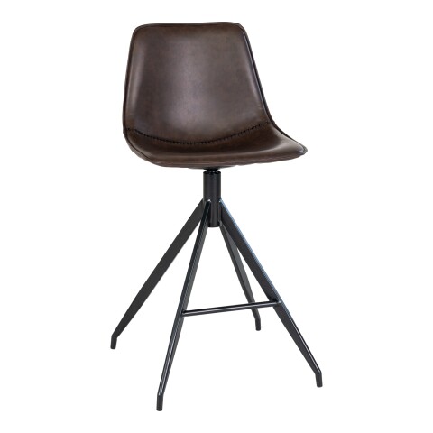 Barhocker >Monaco< (2er-Set) in Braun, Glattlederoptik - 46x84x47cm (BxHxT)