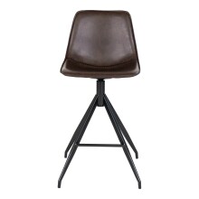 Barhocker >Monaco< (2er-Set) in Braun, Glattlederoptik - 46x84x47cm (BxHxT)