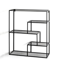 Wandregal >23616< in schwarz, Metall - 50x60x18cm...