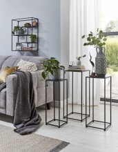 Wandregal >23616< in schwarz, Metall - 50x60x18cm (BxHxT)