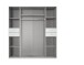 Drehtürenschrank >Danzig< in WEISS + GLAS WEISS - 180x208x58cm (BxHxT)