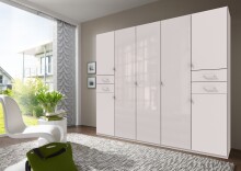 Drehtürenschrank >Danzig< in WEISS + GLAS...