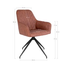 Armlehnstuhl >Harbo< in Braun, Vintagelederoptik - 56x89x62cm (BxHxT)