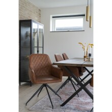 Armlehnstuhl >Harbo< in Braun, Vintagelederoptik - 56x89x62cm (BxHxT)