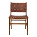 Holzstuhl >Perugia< (2er-Set) in Braun, Leder - 51x87x53cm (BxHxT)