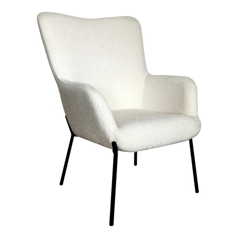 Relaxsessel >Glasgow< in Weiss, Stoff - 70x98x79cm (BxHxT)