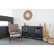 Fußhocker >Glasgow< in Graun-braun, Stoff - 61x36x41cm (BxHxT)