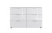 Schubkastenkommode >Danzig< in WEISS + GLAS WEISS - 130x83x41cm (BxHxT)