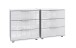 Nachtschrank >Danzig< (2er-Set) in WEISS + GLAS WEISS - 104x58x38cm (BxHxT)