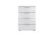 Nachtschrank >Danzig< in WEISS + GLAS WEISS - 52x74x38cm (BxHxT)