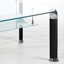 Alberto Couchtisch: Modernes Design aus Sicherheitsglas & Metall, 100x42x60cm, mit 2 Ablagen, Einfach zu montieren, Stilvoll & Praktisch