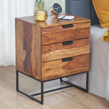 Nachttisch Boxspringbett Massivholz 50x40x65 cm...