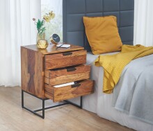 Nachttisch Boxspringbett Massivholz 50x40x65 cm Nachtkommode Schubladen