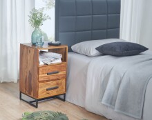 Nachttisch Boxspringbett Massivholz 40x35x66 cm Nachtkommode Schubladen