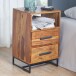 Nachttisch Boxspringbett Massivholz 40x35x66 cm Nachtkommode Schubladen