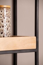 Wandregal 27x77x18 cm Massivholz Metall Hängeregal Regal Industrial