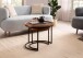 Couchtisch 2er Set Rund Holz / Steinoptik Wohnzimmertisch Satztisch