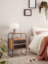 Nachttisch Boxspringbett Massivholz Steinoptik 40x60x30 cm Nachtkommode