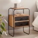 Nachttisch Boxspringbett Massivholz Steinoptik 40x60x30 cm Nachtkommode