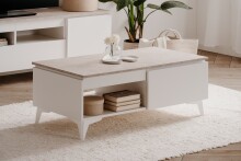 Couchtisch >Bertrix< in Sandstein / weiß - 100x40x55cm (BxHxT)