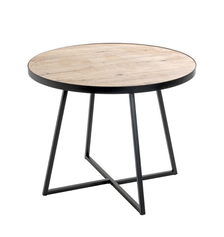 Beistelltisch >24467< in schwarz-eiche, MDF, Metall - 48x60cm (HxD)