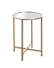 Beistelltisch >24742< in gold, Metall, Spiegel 5 mm...