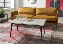 Couchtisch >2120-38< in Keramik Hochglanz grau Marmoriert - 110x42x60 (BxHxT)