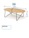 Couchtisch >2130< in Eiche Massiv, Gestell Eisen Schwarz - 120x36x60cm (BxHxT)