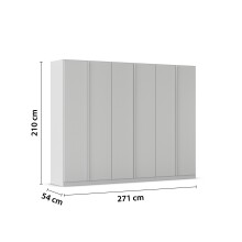 Drehtürenschrank >Monostar< in seidengrau aus Holzwerkstoff - 271x210x54 (BxHxT)