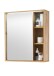 GREECE Spiegelschrank Bad mit LED-Beleuchtung in Wotan Eiche Optik - Badezimmerspiegel Schrank mit viel Stauraum - 60 x 70 x 20 cm (B/H/T)