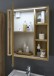 GREECE Spiegelschrank Bad mit LED-Beleuchtung in Wotan Eiche Optik - Badezimmerspiegel Schrank mit viel Stauraum - 60 x 70 x 20 cm (B/H/T)