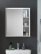 GREECE Spiegelschrank Bad mit LED-Beleuchtung in Weiß - Badezimmerspiegel Schrank mit viel Stauraum - 60 x 70 x 20 cm (B/H/T)
