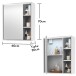 GREECE Spiegelschrank Bad mit LED-Beleuchtung in Weiß - Badezimmerspiegel Schrank mit viel Stauraum - 60 x 70 x 20 cm (B/H/T)