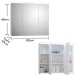 FOUR Spiegelschrank Bad mit LED-Beleuchtung in Weiß - Badezimmerspiegel Schrank mit viel Stauraum - 80 x 68 x 23 cm (B/H/T)