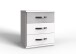 Schubkastenkommode >Duo< in WEISS + BETON-NB LICHTGRAU - 46x58x40cm (BxHxT)