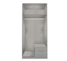 Drehtürenschrank >Duo< in WEISS,AUFLEISTUNGEN CHROM - 91x199x58cm (BxHxT)