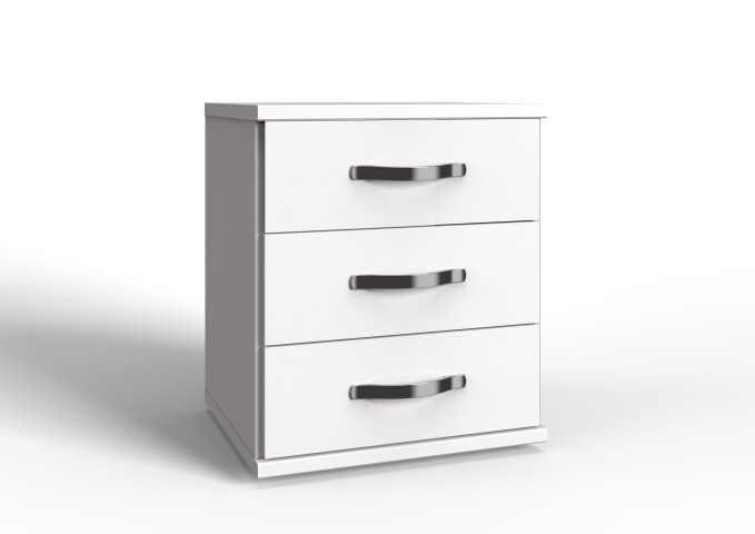 Schubkastenkommode >Duo< in WEISS,AUFLEISTUNGEN CHROM - 46x58x40cm (BxHxT)